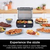 image:imageNinja Sizzle Indoor Grill amp Griddle 14 500F GreySilver GR101  Interchangeable nonstick grill amp griddle plate dishwashersafe lid 500F edgetoedge heat for perfect chargrilled marks14 Inch