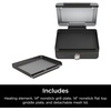 image:imageNinja Sizzle Indoor Grill amp Griddle 14 500F GreySilver GR101  Interchangeable nonstick grill amp griddle plate dishwashersafe lid 500F edgetoedge heat for perfect chargrilled marks14 Inch