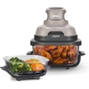 image:imageNinja Crispi Glass Air Fryer 4in1 Grey FN101GY  Max crisp bake air fry recrisp 450F max 4 Qt and 6 Cup containers PFASfree glassStone