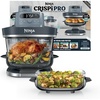 image:imageNinja Crispi Pro Glass Air Fryer 6in1 Cyberspace AS101CY  Max crisp air fry bake roast recrisp dehydrate 1800W 450F max 6Qt 25Qt containersCyberspace