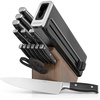 image:imageNinja NeverDull 17Pc Knife Block Set Builtin Sharpener Black K32017  Stays razorsharp 10 years Rustresistant German stainless steel blades Few swipes of the foolproof sharpener restore edge15Piece