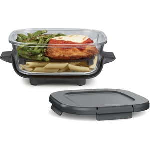 image:imageNinja 6Cup CleanCrisp Glass Container amp Storage Lid Crispi XSKSFN6CUP  450F rated PFAS and PTFE free Microwave freezer and dishwashersafe6 Cup
