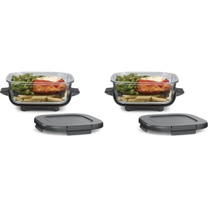 image:imageNinja 6Cup CleanCrisp Glass Container amp Storage Lid Crispi XSKSFN6CUP  450F rated PFAS and PTFE free Microwave freezer and dishwashersafe6 Cup Pack of 2