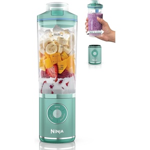 image:imageNinja Blast Max Portable Blender Twist amp Go 22oz Grey BC251GY  Twist amp Go removable 22oz vessel AutoiQ Crush amp Smoothie programs cordless Dishwasher safe leakproof lidSea Glass  Blue