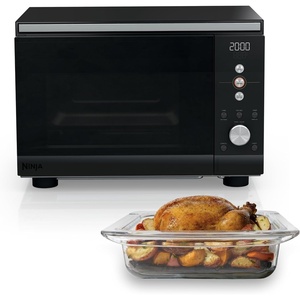 image:imageNinja Crispi Microwave amp Air Fryer with FusionCrisp Silver MW101  Replaces a countertop microwave and air fryer with 14 functions Fast 1000W microwave and powerful 1700W Ninja air fryerBlack
