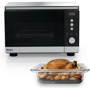 image:imageNinja Crispi Microwave amp Air Fryer with FusionCrisp Silver MW101  Replaces a countertop microwave and air fryer with 14 functions Fast 1000W microwave and powerful 1700W Ninja air fryerSilver