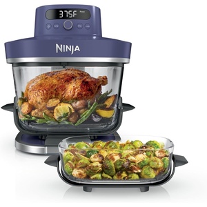 image:imageNinja Crispi Pro Glass Air Fryer 6in1 Cyberspace AS101CY  Max crisp air fry bake roast recrisp dehydrate 1800W 450F max 6Qt 25Qt containersDeep Amethyst