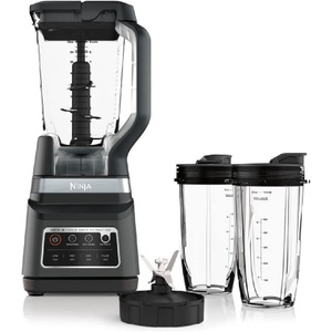 image:imageNinja DB751A Pro Plus DUO Blender 1400W BlackStainless  AutoIQ 3 Modes Smoothies Frozen Drinks 72oz Pitcher 2x24oz Cups Pro Blades Renewed