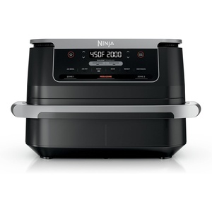 image:imageNinja DZ401 Foodi 10 Quart 6in1 DualZone XL 2Basket Air Fryer with 2 Independent Frying Baskets Match Cook amp Smart Finish to Roast Broil Dehydrate for Quick Easy FamilySized Meals Grey  Air fry roast broil bake reheat dehydrate 2 independent 5 Qt baskets Match Cook IQ Boost7QT  MegaZone