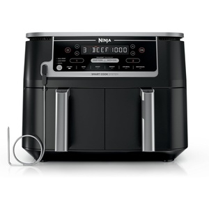 image:imageNinja DZ401 Foodi 10 Quart 6in1 DualZone XL 2Basket Air Fryer with 2 Independent Frying Baskets Match Cook amp Smart Finish to Roast Broil Dehydrate for Quick Easy FamilySized Meals Grey  Air fry roast broil bake reheat dehydrate 2 independent 5 Qt baskets Match Cook IQ Boost10QT  DualZone w probe