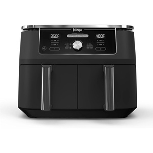 image:imageNinja DZ401 Foodi 10 Quart 6in1 DualZone XL 2Basket Air Fryer with 2 Independent Frying Baskets Match Cook amp Smart Finish to Roast Broil Dehydrate for Quick Easy FamilySized Meals Grey  Air fry roast broil bake reheat dehydrate 2 independent 5 Qt baskets Match Cook IQ Boost10QT  DualZone Grey