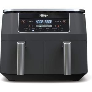 image:imageNinja DZ401 Foodi 10 Quart 6in1 DualZone XL 2Basket Air Fryer with 2 Independent Frying Baskets Match Cook amp Smart Finish to Roast Broil Dehydrate for Quick Easy FamilySized Meals Grey  Air fry roast broil bake reheat dehydrate 2 independent 5 Qt baskets Match Cook IQ Boost8QT  DualZone