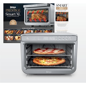 image:imageNinja Double Oven Pro Smart XL 12in1 Thermometer Silver DCT871  Pro Cook thermometer QuartzHeat top oven DualZone Smart Finish Air fry bake broil10in1 XL Prestige