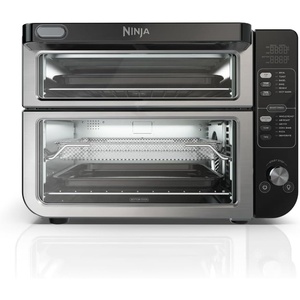 image:imageNinja Double Stack XL Countertop Oven 12in1 Stainless Steel DCT601  DualZone Smart Finish FlavorSeal Fits 45 lb chicken amp 6 lbs wings Air fry bake broil12in1 XL w Flexdoor