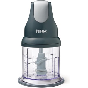 image:imageNinja Express Chop Manual Food Processor 16oz Bowl Gray NJ100GR  Onetouch pulse chops grinds amp purees garlic herbs nuts amp more 3cup capacity stainless blades dishwasher safe