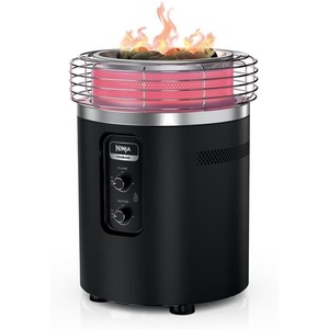 image:imageNinja Fireside360 Fire Pit amp Heater 80000 BTU 3 Modes Push Start Gray  Ninja Fireside360 offers flame heat or both with up to 80000 BTUs hasslefree dial control and smokeless designBlack