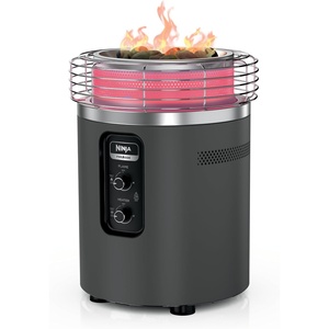 image:imageNinja Fireside360 Fire Pit amp Heater 80000 BTU 3 Modes Push Start Gray  Ninja Fireside360 offers flame heat or both with up to 80000 BTUs hasslefree dial control and smokeless designCharcoal