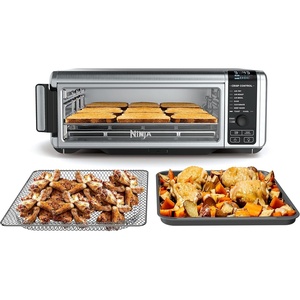 image:imageNinja Flip Toaster Oven amp Air Fryer 8in1 Stainless Steel SP151  Air fry bake broil toast bagel dehydrate reheat 1800W Flip up amp away XL capacity8in1 Flip Oven