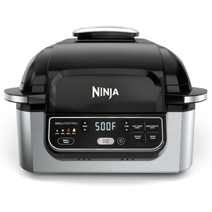 image:imageNinja Foodi 5in1 XL Indoor Grill amp Air Fryer BlackGrey AG301  Cyclonic Grilling Technology for chargrilled flavor indoors yearround 5in1 Grill Air Fry Roast Bake amp Dehydrate XL5in1