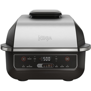 image:imageNinja Foodi 5in1 XL Indoor Grill amp Air Fryer BlackGrey AG301  Cyclonic Grilling Technology for chargrilled flavor indoors yearround 5in1 Grill Air Fry Roast Bake amp Dehydrate XL6in1