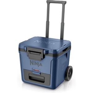 image:imageNinja FrostVault 30qt Cooler with Wheels Dry Storage Lakeshore Blue  Ninja FrostVaults 30qt capacity holds 48 cans keeps food cool amp dry and rolls easily on allterrain wheelsLakeshore Blue