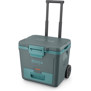 image:imageNinja FrostVault 30qt Cooler with Wheels Dry Storage Lakeshore Blue  Ninja FrostVaults 30qt capacity holds 48 cans keeps food cool amp dry and rolls easily on allterrain wheelsHalocline Green