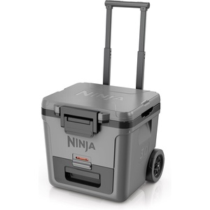 image:imageNinja FrostVault 30qt Cooler with Wheels Dry Storage Lakeshore Blue  Ninja FrostVaults 30qt capacity holds 48 cans keeps food cool amp dry and rolls easily on allterrain wheelsSlate Gray