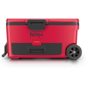 image:imageNinja FrostVault 45qt Cooler with Wheels Dry Storage Lakeshore Blue  Ninja FrostVaults 45qt capacity holds 68 cans keeps food cool amp dry and rolls easily on allterrain wheelsTrue Red