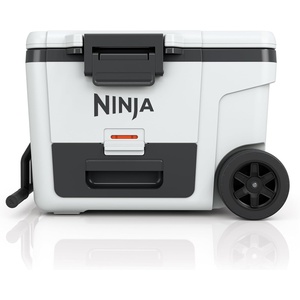 image:imageNinja FrostVault 45qt Cooler with Wheels Dry Storage Lakeshore Blue  Ninja FrostVaults 45qt capacity holds 68 cans keeps food cool amp dry and rolls easily on allterrain wheelsCloud White