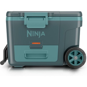 image:imageNinja FrostVault 45qt Cooler with Wheels Dry Storage Lakeshore Blue  Ninja FrostVaults 45qt capacity holds 68 cans keeps food cool amp dry and rolls easily on allterrain wheelsHalocline Green