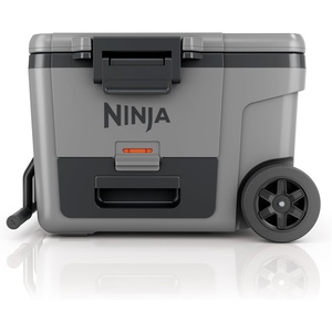image:imageNinja FrostVault 65qt Cooler with Wheels Dry Storage Drawer Birch Beige  Ninja FrostVaults 65qt capacity holds 97 cans keeps food cool amp dry and rolls easily on allterrain wheelsSlate Gray