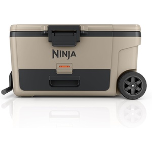 image:imageNinja FrostVault 65qt Cooler with Wheels Dry Storage Drawer Birch Beige  Ninja FrostVaults 65qt capacity holds 97 cans keeps food cool amp dry and rolls easily on allterrain wheelsBirch Beige