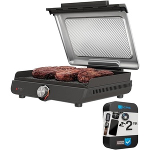 image:imageNinja GR100 Sizzle Smokeless Indoor Grill Renewed Bundle with 2 Year Enhanced Protection Pack