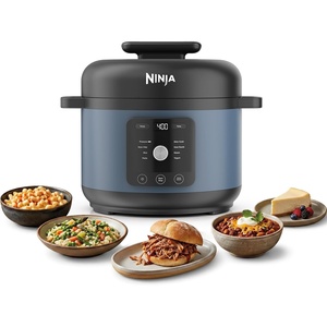 image:imageNinja HyperHeat 9in1 Pressure Cooker 65qt Stone Purple PC201SP  Cooks 2X faster Sear Saut Slow Cook Steam amp Sous Vide 1200W PFASfree pot removable SimpliServe pot for easy servingBlue Macaron