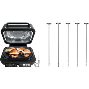 image:imageNinja IG651 Foodi Smart XL Pro 7in1 Indoor GrillGriddle Combo Black with 120KY300 Foodi Grill Kebab Skewers 725 Inches Stainless SteelGrill  Kebob Set V2