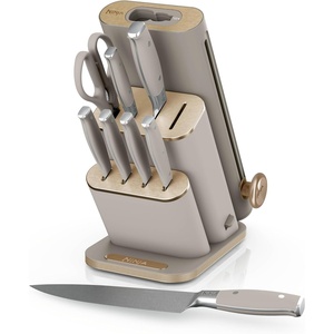 image:imageNinja NeverDull 10Pc German Steel Knife Set Stone Gold NK32010SD1  Stays razorsharp 10 years Premium German steel Removable sharpener stores in a drawer saving up to 35 more counter spaceStone