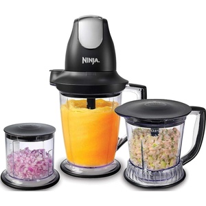 image:imageNinja QB1004 BlenderFood Processor with 450Watt Base 48oz Pitcher 16oz Chopper Bowl and 40oz Processor Bowl for Shakes Smoothies and Meal PrepBlackBlack