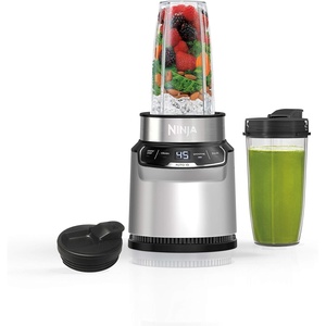 image:imageNinja Refurbished BN401 Nutri Pro with AutoiQ 1100PeakWatt Personal Blender Cloud Silver Renewed