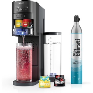image:imageNinja Thirsti Drink System Soda Maker Create Unique Sparkling amp Still Drinks Personalize Size amp Flavor Carbonated Water Machine 60L CO2 Cylinder amp Variety of Flavored Water Drops Black WC1001Black