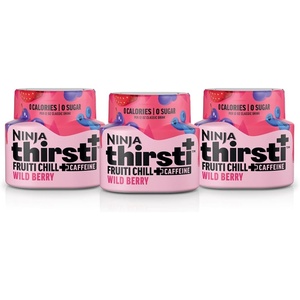 image:imageNinja Thirsti Flavored Water Drops FRUITI CHILL Wild Berry Bold Fruit Flavor with Caffeine Sparkling or Still Zero Calories Zero Sugar Makes 17 12oz drinks 3 Pack WCFWDBRAM