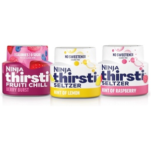 image:imageNinja Thirsti Flavored Water Drops SELTZER Black Cherry Crisp and Refreshing Sparkling Water Zero Calories Zero Sugar Zero Sweeteners Makes 20 12oz drinks 3 Pack WCFCHYAMVariety Pack