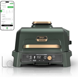 image:imageNinja Woodfire ProConnect Premium XL BBQ Grill 7in1 App Enabled Blue  180 sq in of cooking space with appconnected dual thermometers and real woodfired flavorGreen  Gold