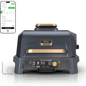 image:imageNinja Woodfire ProConnect Premium XL BBQ Grill 7in1 App Enabled Blue  180 sq in of cooking space with appconnected dual thermometers and real woodfired flavorBlue  Gold