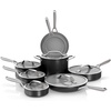 image:imageNinja Ceramic Pro 10Pc Cookware Set PFASFree Midnight Blue CW39010MM  Titaniuminfused ceramic 10year nonstick guarantee No lead cadmium All stovetops amp induction compatible Broil to 550FBlack