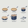 image:imageNinja Ceramic Pro 10Pc Cookware Set PFASFree Midnight Blue CW39010MM  Titaniuminfused ceramic 10year nonstick guarantee No lead cadmium All stovetops amp induction compatible Broil to 550FNavy Blue