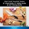 image:imageNinja K32003 Foodi NeverDull System 3Piece Chef Knife Utility amp Paring Set Premium German Stainless Steel Black