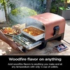 image:imageNinja OO101 Woodfire 8in1 Outdoor Oven Pizza Oven 700F BBQ Smoker Portable Electric Terracotta Red with XSKOPPL Pizza PeelXSKOCVR Cover  XSKOP2R Woodfire PelletsStarter Oven  Cover  Peel  Pellets