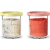 image:imageNinja CREAMi XL Tubs 2 Pack with Storage Lids XSKPNTLD2  Ninja Creami XL 2 Pack Tubs with Storage Lids in Coral and Yellow Compatible with NC500 and NC600 SeriesCREAMi Deluxe NC5NC6 2 pack