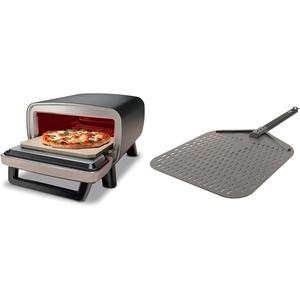 image:imageNinja  Outdoor Pizza Oven with 195 Perforated Pizza Peel  Includes 12 Pizza Stone amp 12 Bake Pan  5 Pizza Presets Neapolitan Thin Crust New York Pan amp Custom  700F Max Temp  ElectricPizza Oven  Peel
