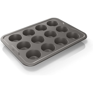image:imageNinja B30116 Foodi NeverStick Premium 14 inch x 16 inch Cookie Sheet Nonstick Oven Safe up to 500F Dishwasher Safe Grey12 Muffin Pan